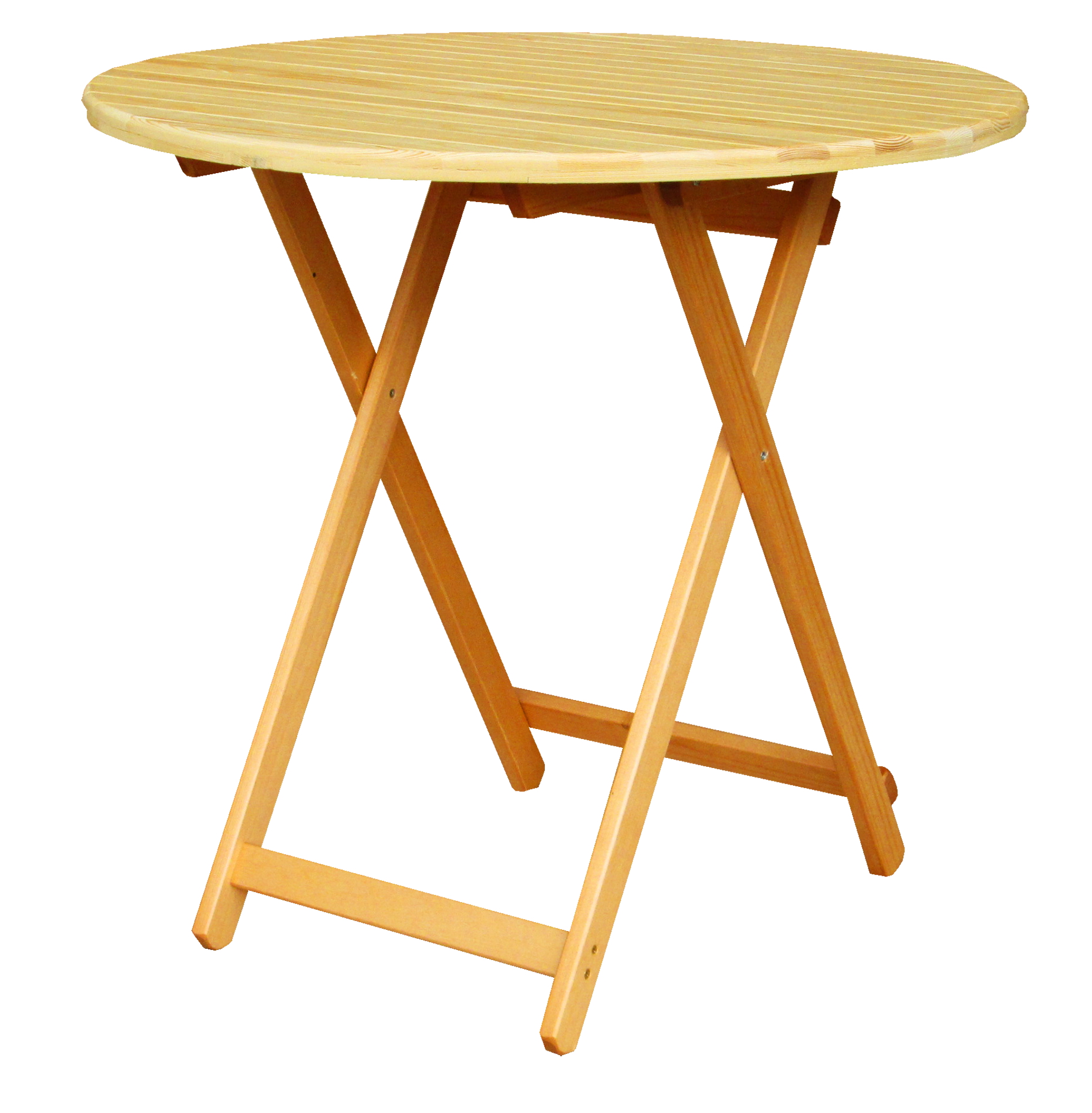 Садовый стол складной круглый деревянный 110х110х110